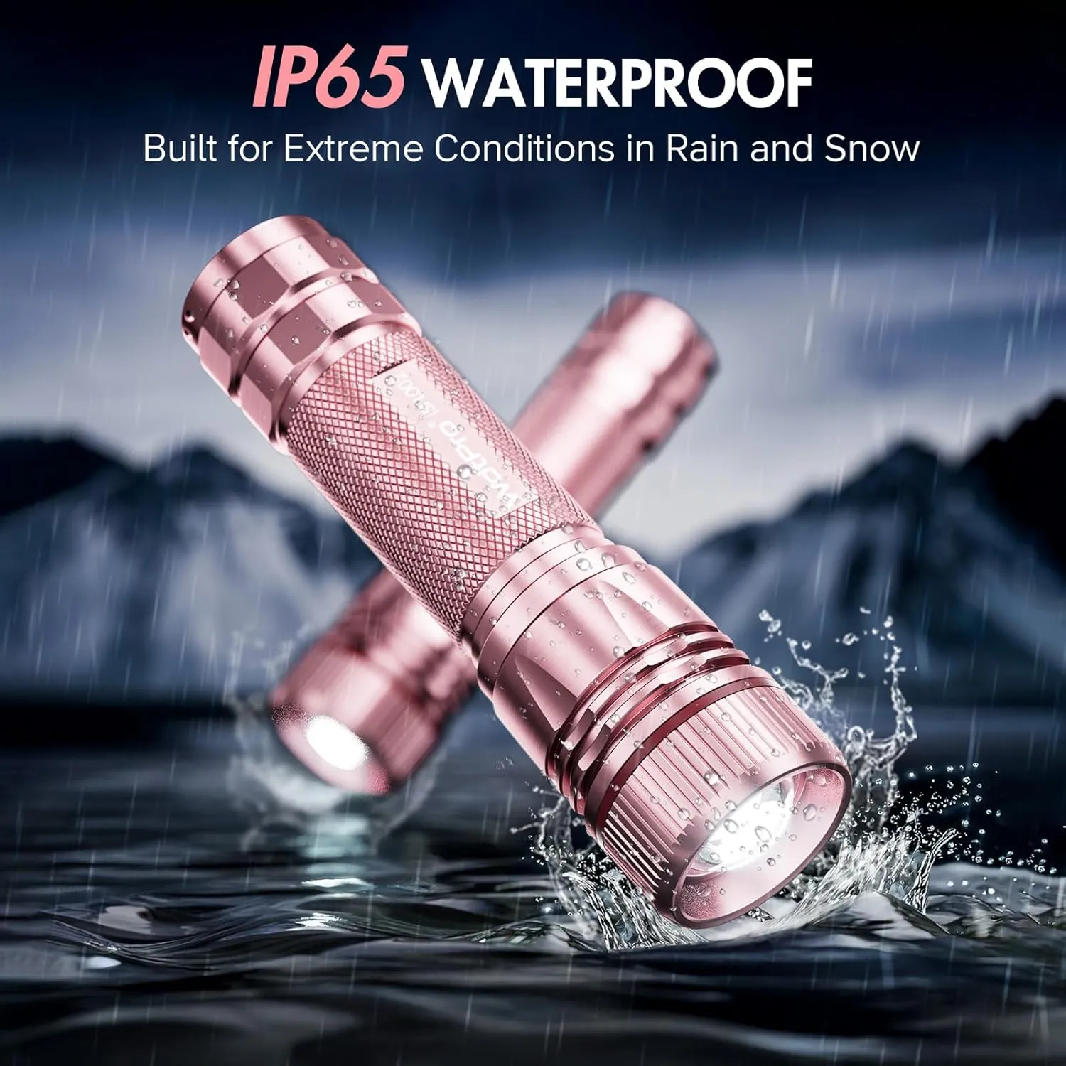 WdtPro Rechargeable Flashlights High Lumens, 2 Pack Super Bright LED Small Tactical EDC Flashlight with 10H Runtime, Portable Flash light for Camping, Home, Emergency Essentials Pink(Battery Included)