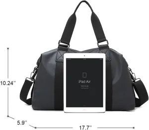 Weekender Duffel Sport Gym Bag Overnight Travel duffle Bags with Wet Pocket J-Grey