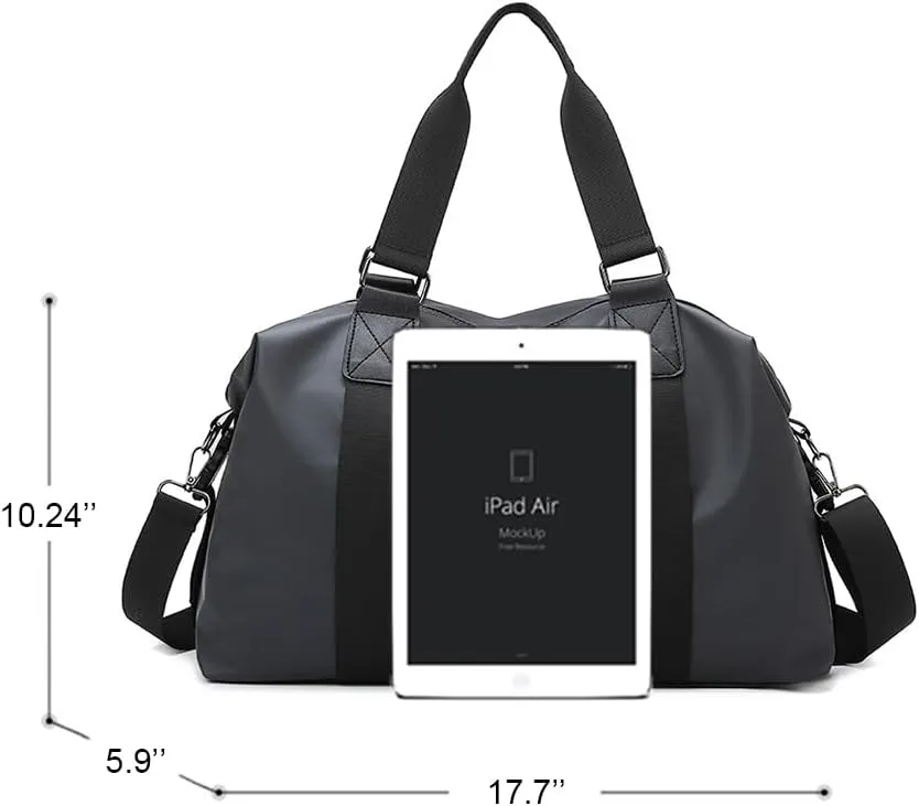 Weekender Duffel Sport Gym Bag Overnight Travel duffle Bags with Wet Pocket J-Grey