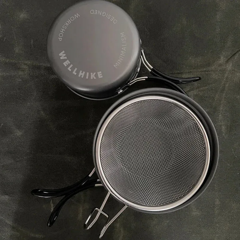 WELLHIKE Ultralight Camping Cookware Set – Portable 1-Person Pot & Lid for Hiking & Outdoors