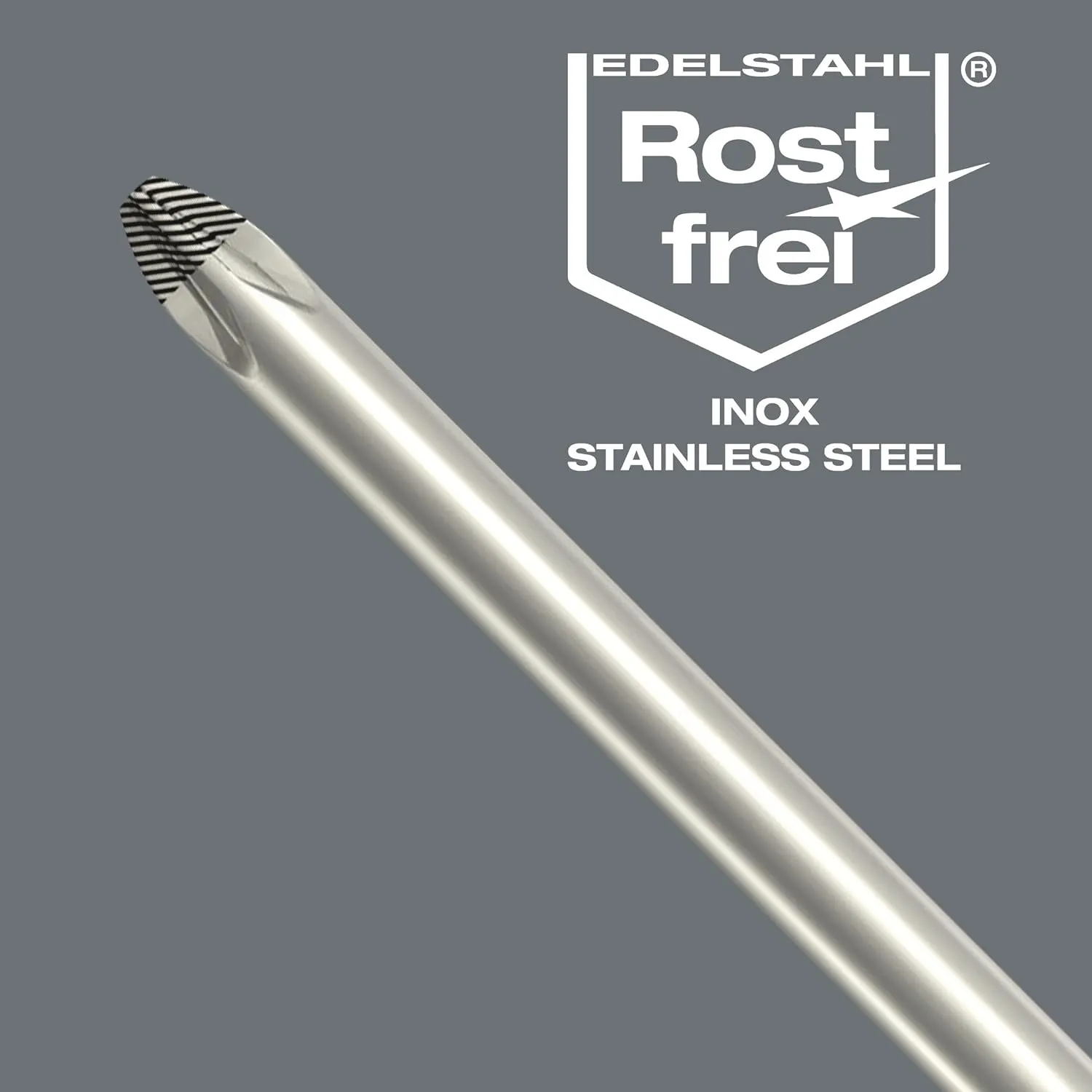 Wera 05032004001 Kraftform Stainless 3335 Stainless Steel Slotted Screwdriver, Lasertip, 5.5mm Head, 5" Blade Length