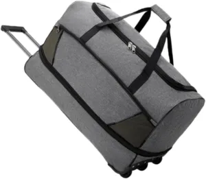 Wheeled Duffel Bag Travel Trolley Bag Foldable Tote Carrying Bag Portable Overnight Bag Luggage Bag for Women Picnic Men Trip, Gray, M