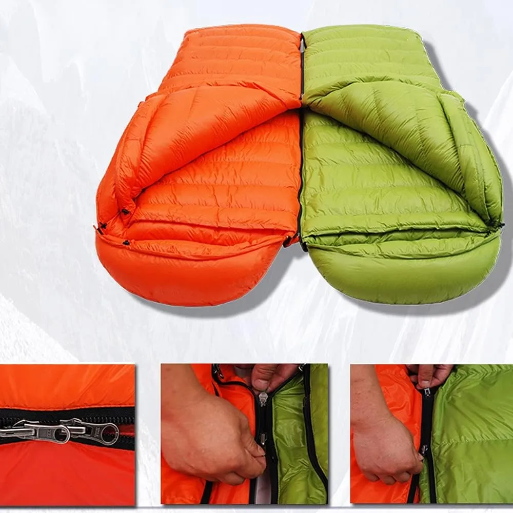 White Goose Down1500g Filling Waterproof Comfortable Sleeping Bag 4 Season Warm & Cold Envelope Backpacking Sleeping Bag for Outdoor Traveling Hiking