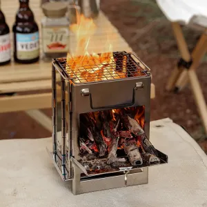 WildFlame™ Foldable Stainless Steel Camping Stove