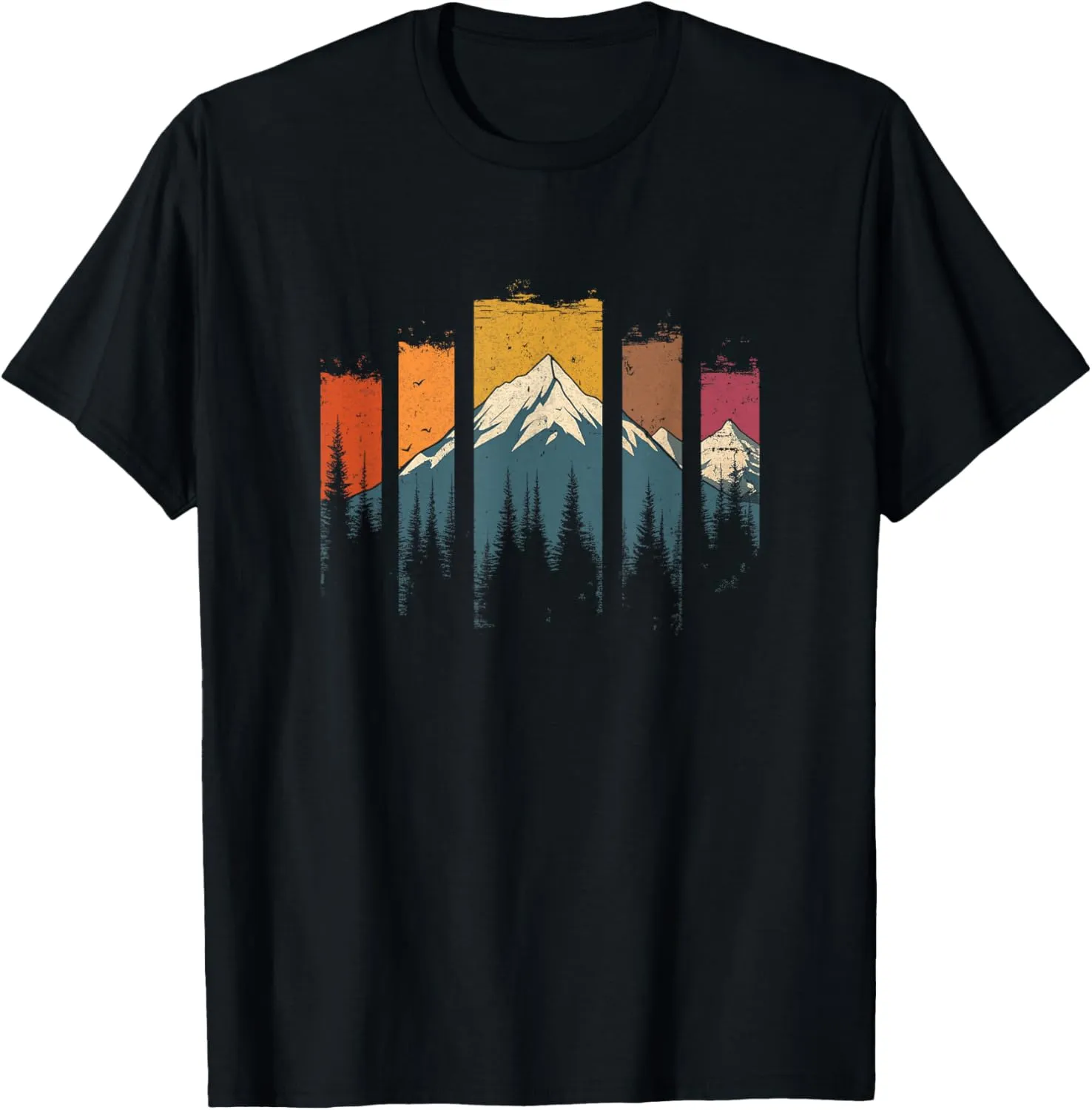 Wildlife Forest Nature Trees Retro Outdoors Mountains Hiking T-Shirt