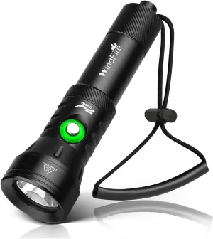 WINDFIRE High-Power Dive Lights Scuba Diving Flashlight – IPX8 Waterproof Underwater Flashlight with Power Indicator, 4 Modes, Ultra-Bright Dive Torch for Night Diving & Ocean Exploration
