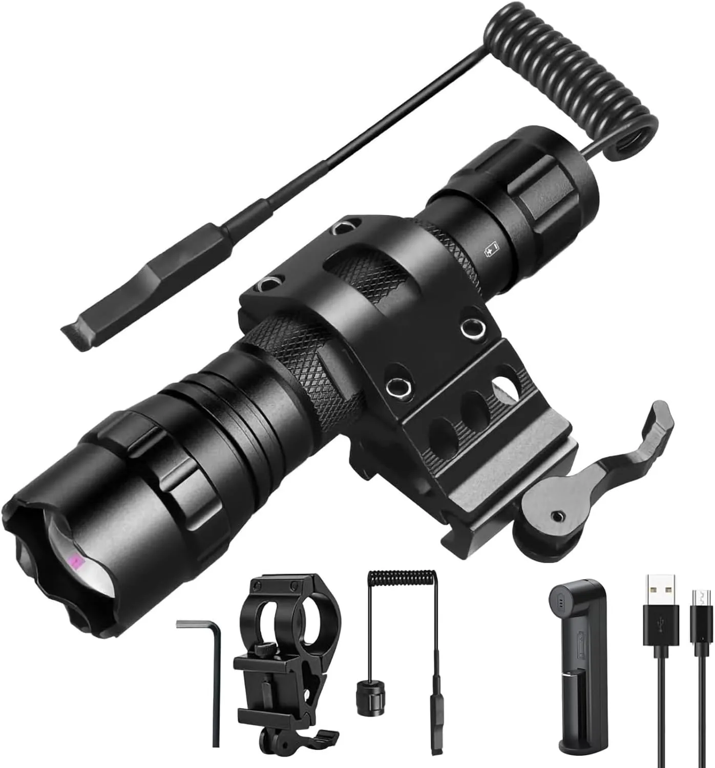 WINDFIRE IR Flashlight 850nm Illuminate Flashlights for Night Vision LED Infrared Tactical Hunting Picatinny Rail Mount Flash Lights with Remote Pressure Switch (Used with Night Vision Devices)