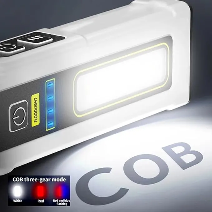 WINDFIRE Small Flashlight USB Rechargeable LED Work Light Super Bright, with COB SideLight 7 Modes Mini Magnetic Flashlights, for Car Repair Fishing Camping Reading Dog Walking