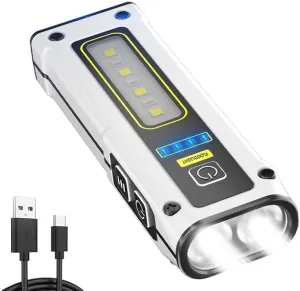 WINDFIRE Small Flashlight USB Rechargeable LED Work Light Super Bright, with COB SideLight 7 Modes Mini Magnetic Flashlights, for Car Repair Fishing Camping Reading Dog Walking