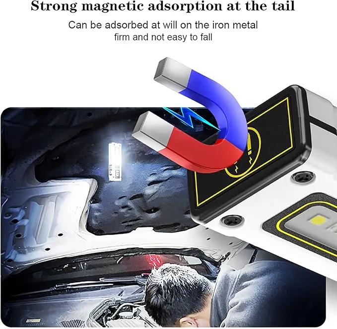 WINDFIRE Small Flashlight USB Rechargeable LED Work Light Super Bright, with COB SideLight 7 Modes Mini Magnetic Flashlights, for Car Repair Fishing Camping Reading Dog Walking