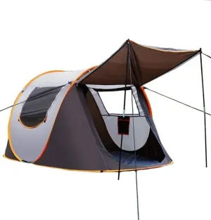 Windproof Family Camping Tent, Portable Waterproof Tent for 2-4 People with Carry Bag, Lightweight & Moisture-Proof, for Hiking & Outdoor Activities