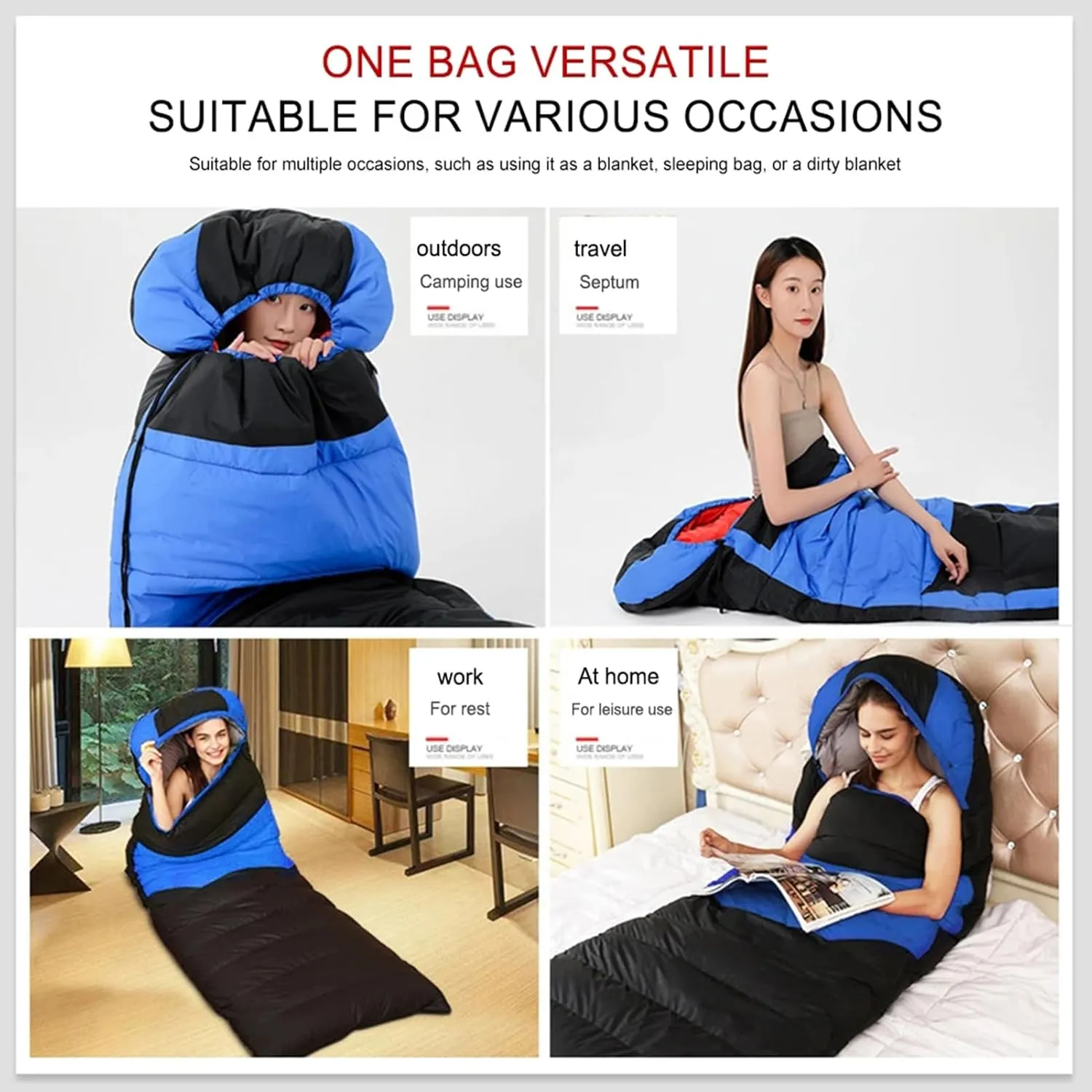 Winter Electric Sleeping Bag for Camping USB Heated Sleeping Bag Lightweight Down Sleeping Bag Mummy Style with Compression Bag for Cool Weather