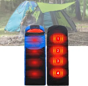 Winter Electric Sleeping Bag for Camping USB Heated Sleeping Bag Lightweight Down Sleeping Bag Mummy Style with Compression Bag for Cool Weather