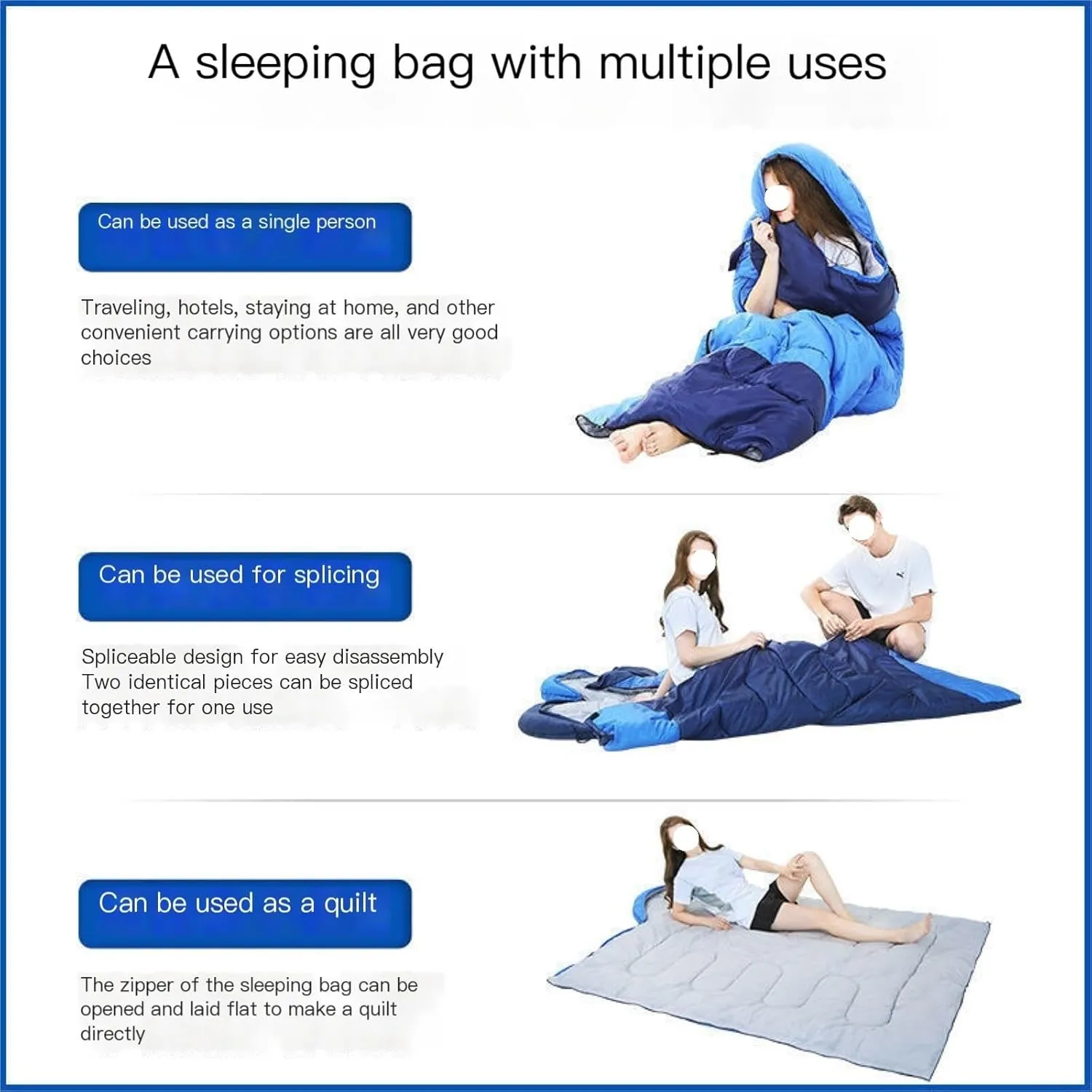 Winter Sleeping Bags Sleeping Bag for Adult Single Person Cold-Proof and Warm Thickened Cotton Sleeping Bag Camping Essentials