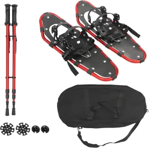 Winter Snowshoes Set,Snow Shoe Adjuatable Trekking Poles and Carrying Bag Sets, Casual Sport Snowshoes Sport for Men Women Youth，Fashion Outdoor Snowshoes