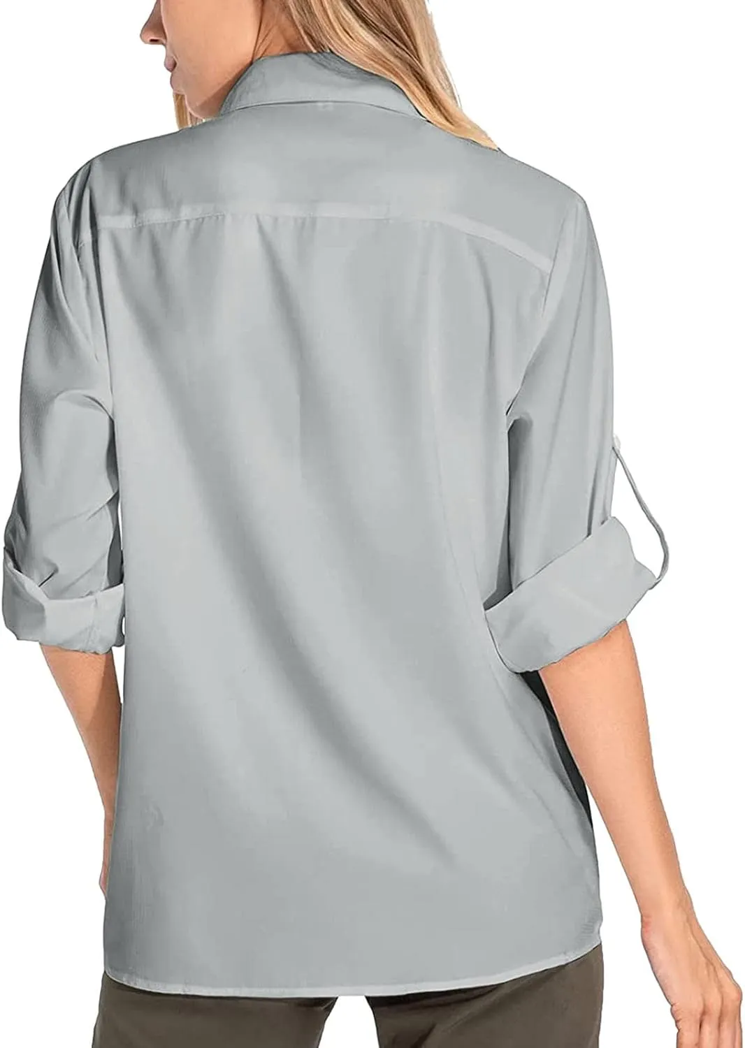 Women's UPF 50 Long Sleeve UV Sun Protection Safari Shirts Outdoor Quick Dry Sun Shirt Fishing Hiking Travel Shirts