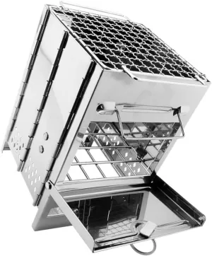Wood Burning Camp Stove Camping Rack Folay Barbecue Portable Grill Foldable
