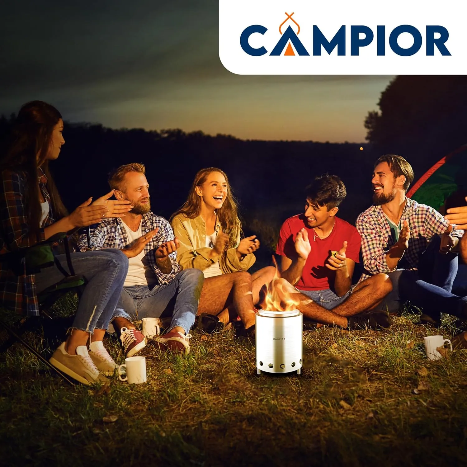 Wood Burning Fire Pit Stove - Smokeless Outdoor Stove for Efficient Wood Fires, Camping, Cooking, and Garden Gatherings, Durable, Stainless Steel with Removable Ash Pan, Stand and Carry Bag