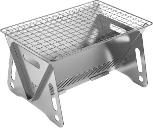Wood Burning Folding with Stand Portable Stainless Steel Backpacking Stove for Hiking