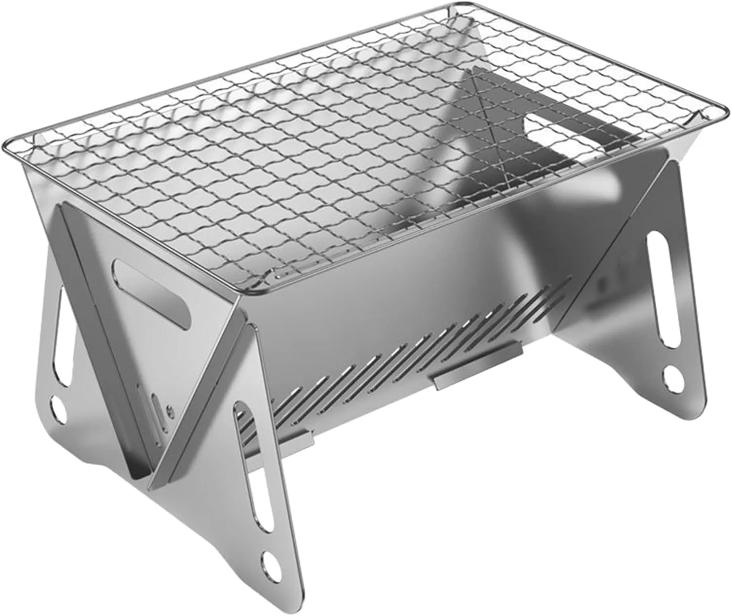 Wood Burning Folding with Stand Portable Stainless Steel Backpacking Stove for Hiking