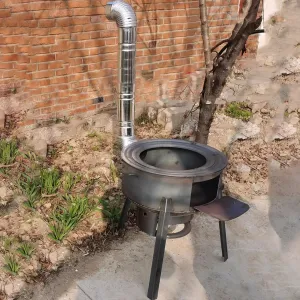 Wood Burning Stove Chimney Kit, Wood Stove Camping, Portable Wood Stove for Camping Ice-fishing Cookout Hiking Travel, Made of Cold Rolled Steel, Sturdy and Stable(73 * 75cm)