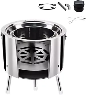 Wood Stove Camping Portable, Camp Stove Backpacking Small, Wood Burning Stove Outdoor for Turkey Fry, Seafood Boil, Homebrewing no Installation Foldable Feet