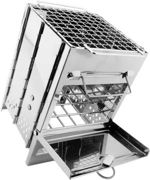 Wood Stove Folding Backpacking Portable Grill Foldable BBQ Outdoor Camping Rack