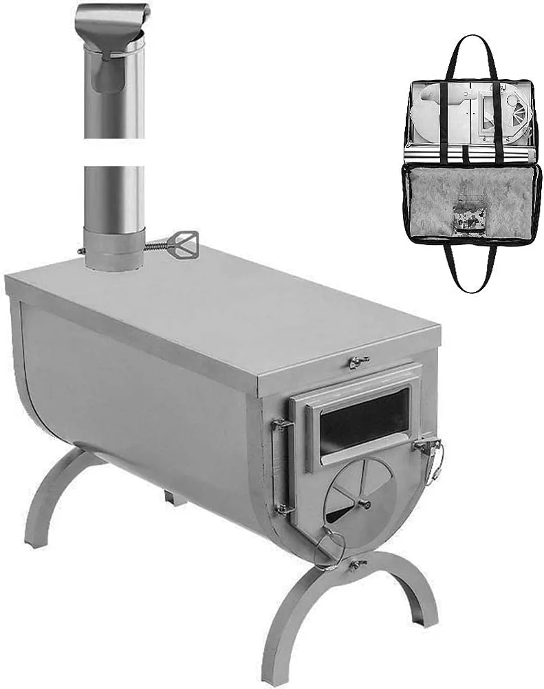Wood Stove,Foldable Camping Stove Burning Backpacking Tent Heating with Pipes Heater/Pipe