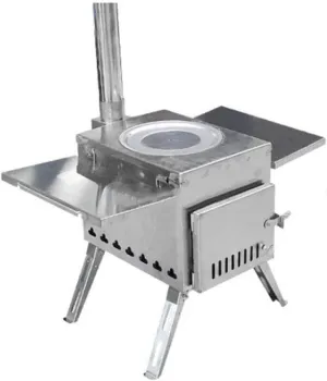 Wood Stove,Foldable Camping Stove Burning Stove,Compact Tent Heating with Pipes Outdoor Backpacking Stove/White/L
