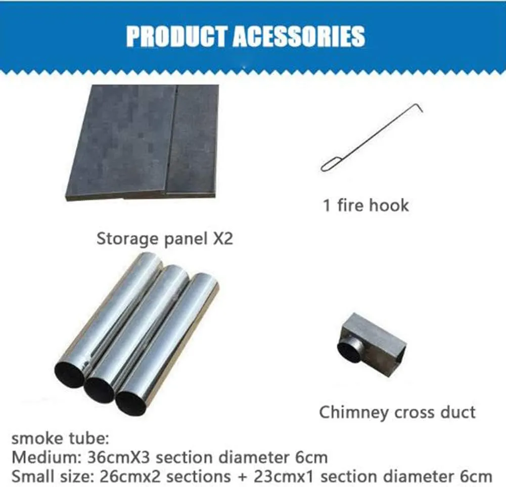 Wood Stove,Foldable Camping Stove Burning Stove,Compact Tent Heating with Pipes Outdoor Backpacking Stove/White/L