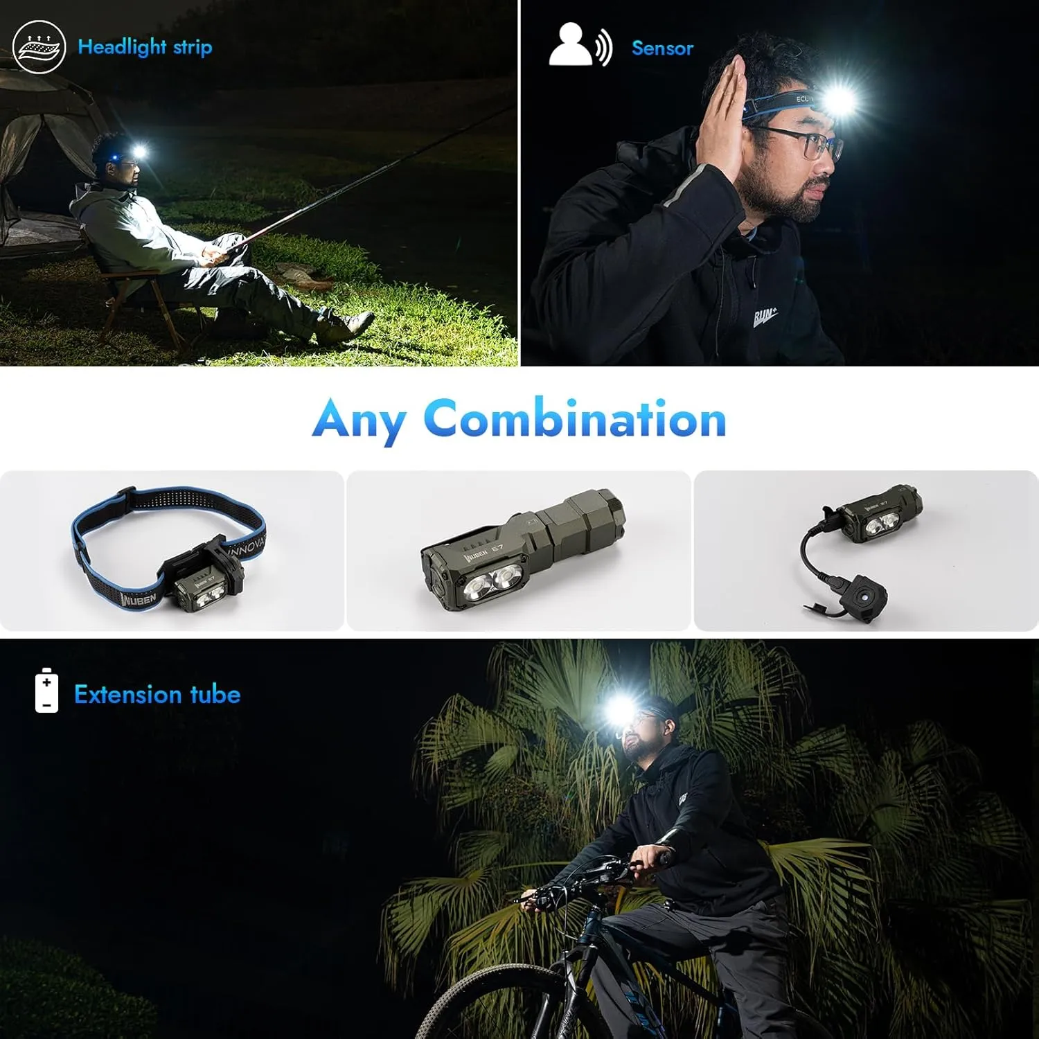 WUBEN E7 1800 Lumen Rechargeable Mini Flashlight with Magnet - Super Bright 6 Modes ArmyGreen EDC Flashlight, Typ-C Rechargeable LED; IP68 Pocket Flashlight for Headlamp Use, Rescue, Camping