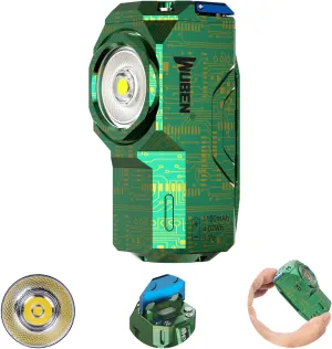 WUBEN X0 Rechargeable Mini Flashlight with Magnet, 900 Lumens Pocket EDC Flashlights, 175° Floodlight Right Angle Flashlight, Super Bright Small LED Flashlights for Camping, Inspection, Repair