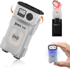 WUBEN X3 Mini Flashlight with Rechargeable Charging Box 180 Degree EDC Keychain Flashlight Twist Ip65 Waterproof Magnet Pocket Flashlight 10 Mode Type-C Lanyard for Camping, Outdoor, Inspection, Gift