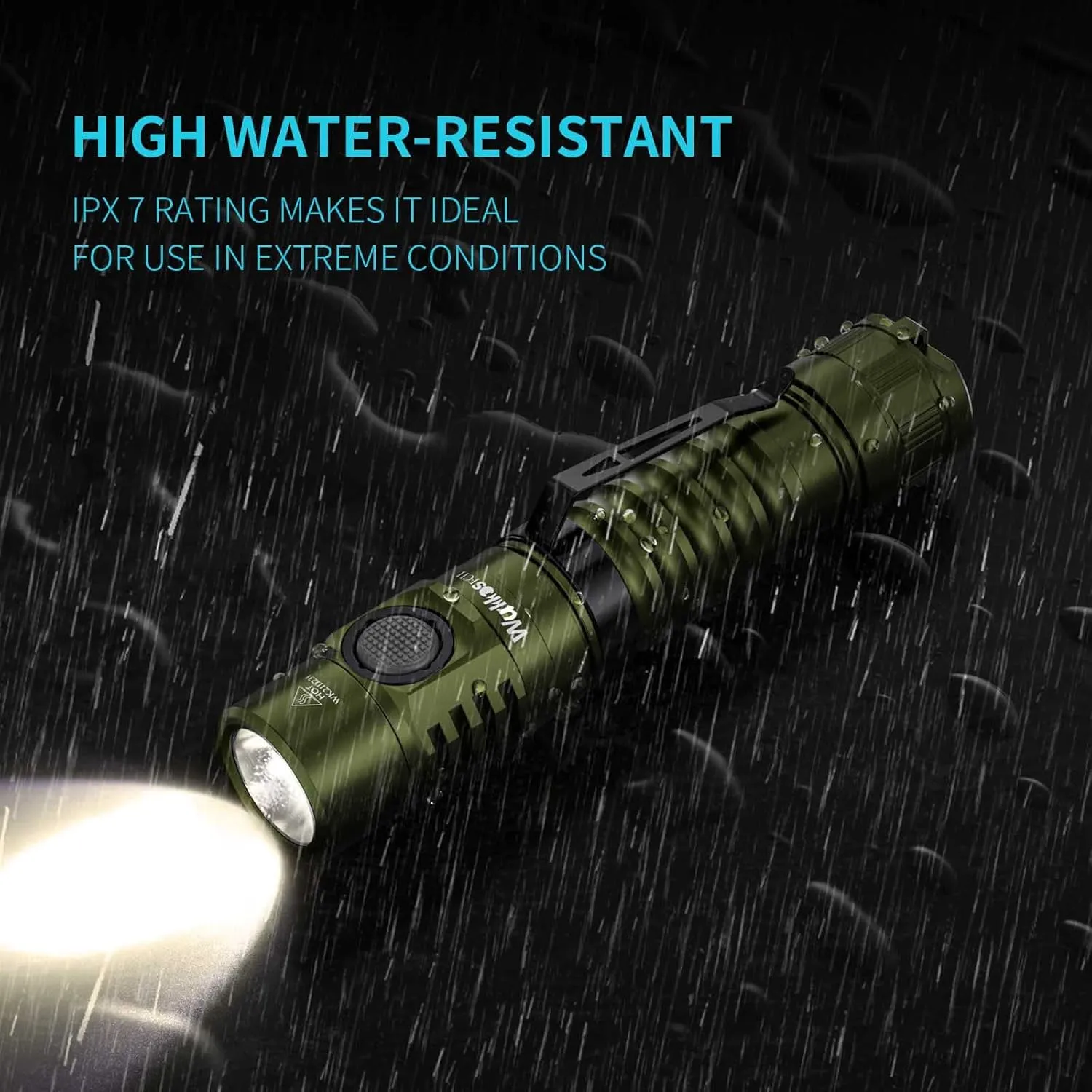 Wurkkos FC11 Rechargeable LED Flashlights Max 1300Lumen High 90CRI EDC Flash Light USB C Charge,IP67 Waterproof Torch, Magnetic Tailcap, Great for Dog Walking Home use Emergency(Green-4000K)
