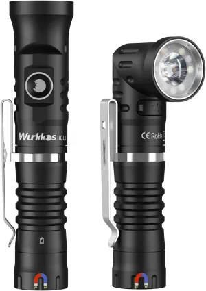 Wurkkos HD11 Right Angle Flashlight with Red Light, 1800 Lumens 90 Degree Spotlight & Floodlight EDC Flashlight, IP68 Waterproof for Working Outdoors
