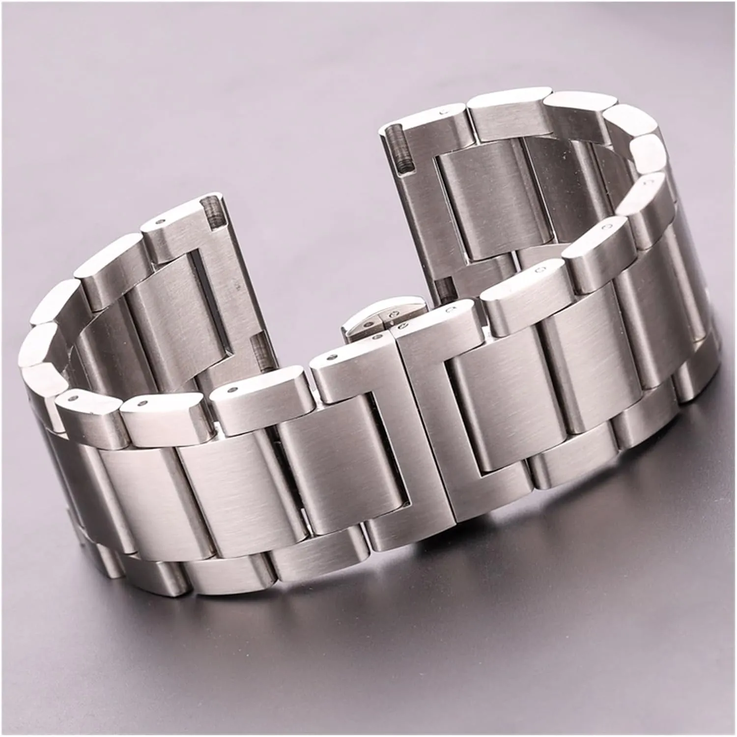 yaoqijie Stainless Steel Watch Band Bracelet 18 20 21 22 23 24mm Women Men Solid Metal Wristband Replacement Strap Accessories With Tool lasting