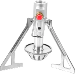 Yardwe 2pcs Portable Mini Stainless Steel Camping Gas Stove Leak Outdoor Cooking Head Folding Picnic Stove High-temperature Resistance Compact Design for Hiking Outdoor Adventures