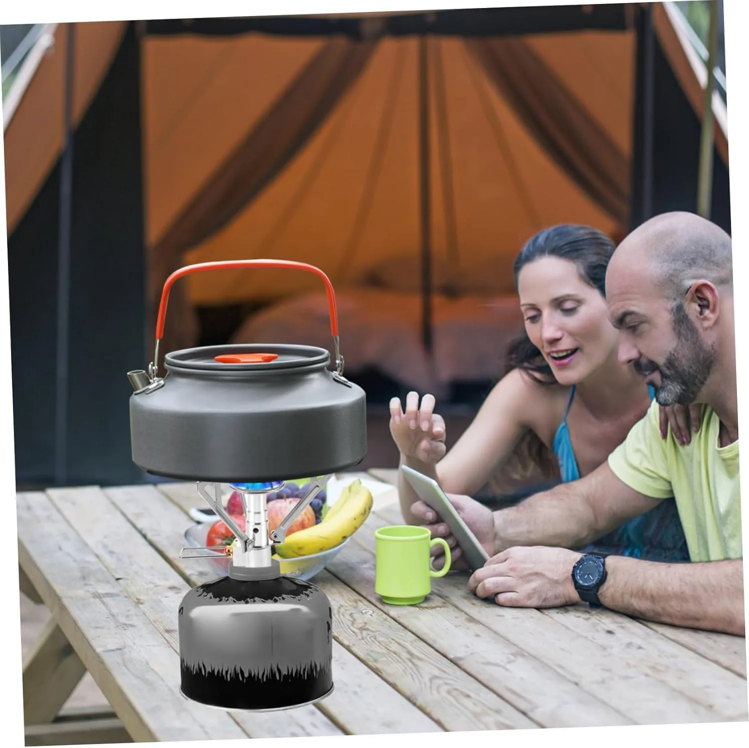 Yardwe 3pcs Portable Mini Stainless Steel Camping Gas Stove Leak Outdoor Cooking Cooker Compact Folding Design for Picnics Material Efficient Cooking
