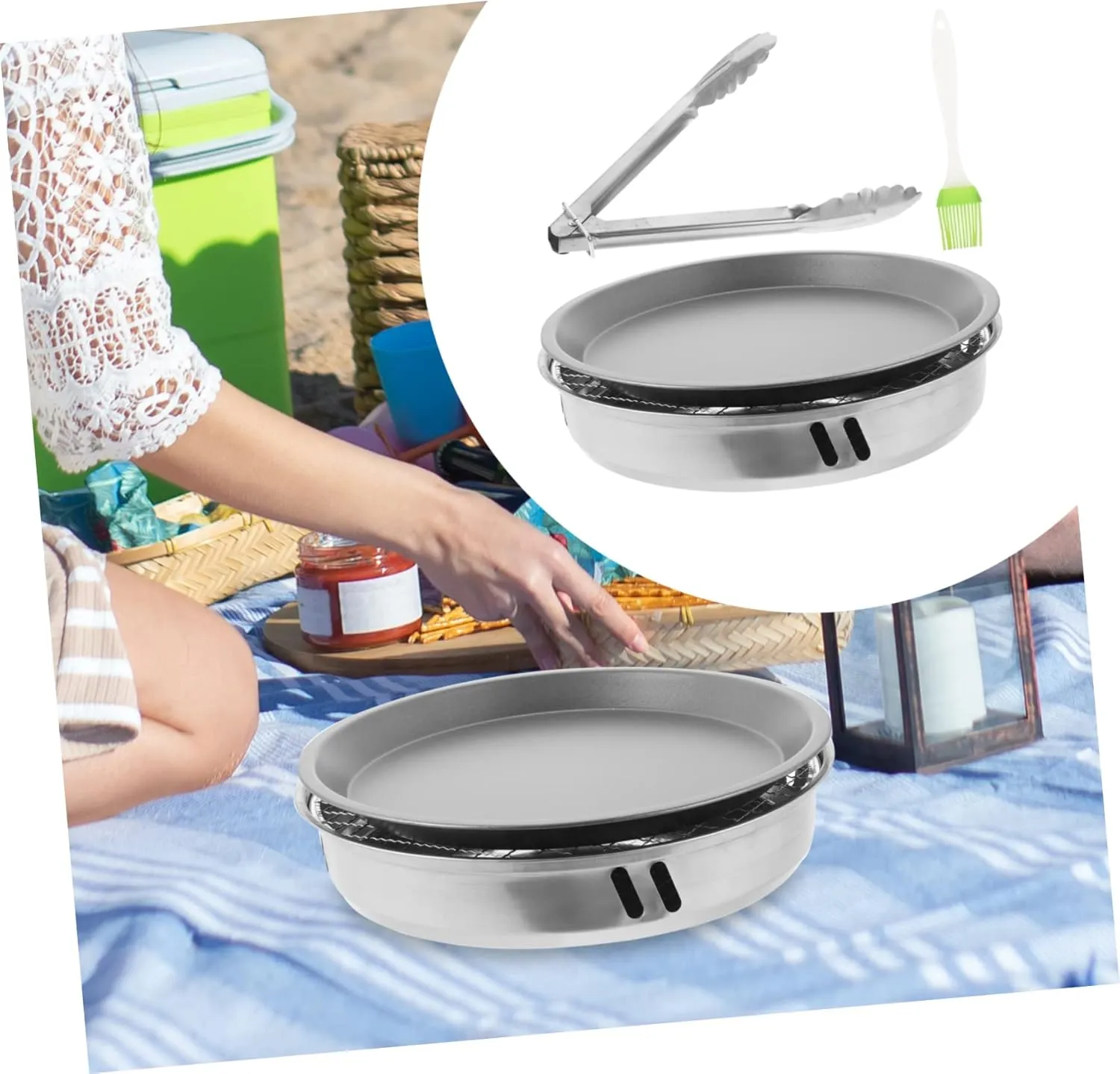 YARNOW 1 Set Outdoor Grill Mini Grill Portable Charcoal-burning Stoves Barbecue Racks Portable Charcoal Stove Stainless Steel Random Color