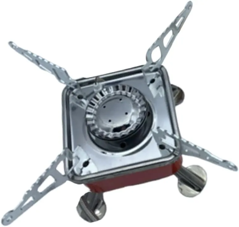 YARNOW Picnic Stoves Cooker Outdoor Windproof Stove Folding Camping Stove Gas Cooker Easy to Carry Suitable for Camping Silver