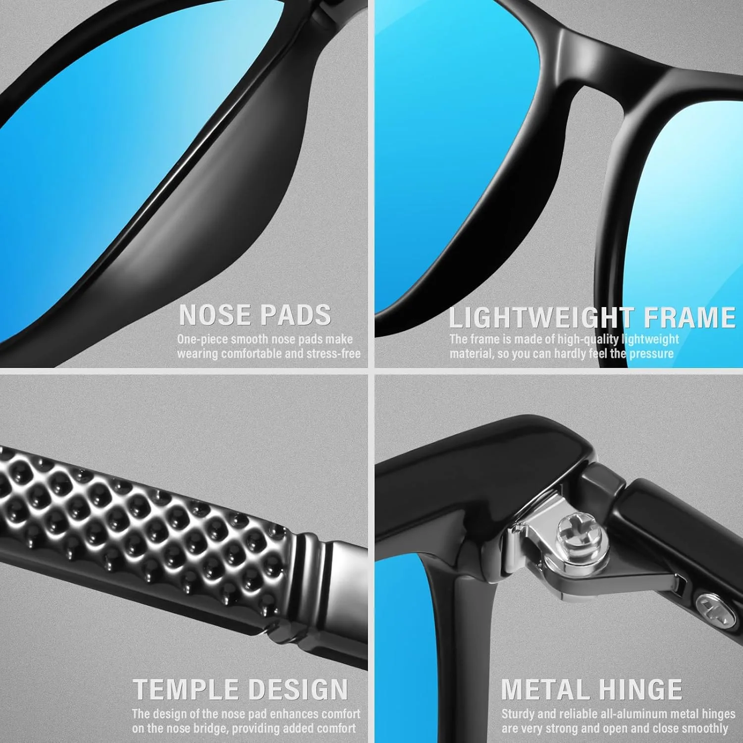 YDAOWKN Polarized Sunglasses for Men Lightweight Frame with UV Protection for Driving Fishing Golf