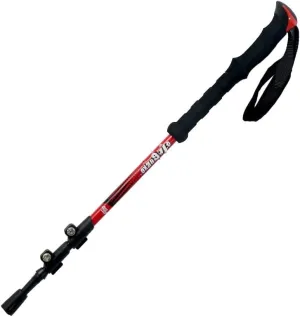 YIRENZUI Adjustable Trekking Poles Made ，Aluminium Alloy Tungsten Steel Rod Tip,Straight Handle External Lock EVA Handle，The Best Choice (Color : Red, Size : 135cm)