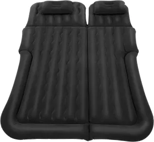 YIYIBYUS Heavy Duty Inflatable Car Bed Mattress for SUV Truck Back Seat - 551lbs Capacity Portable Air Mattress w/Built-in Pump, Storage Bag & Headrests (Universal Fit, Foldable Design) (Black)