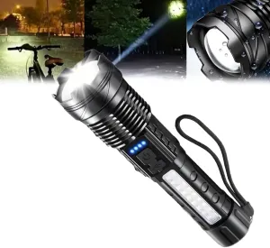 Yooperlite Flashlight, Outdoor Lighting White Laser Flashlight with Cob Warning Side Work Light, Upgraded A70 Tactical LED Flash 2024 New Economicalk A70 Tactical Flashlights (1Pc)