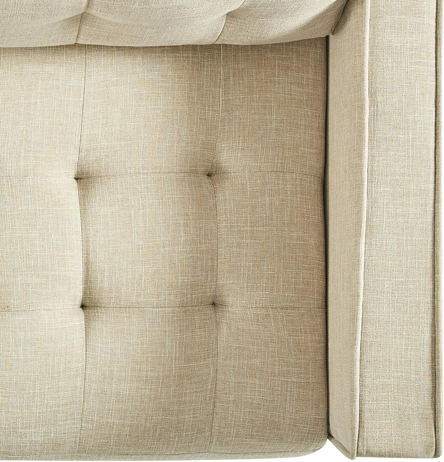 ZINUS Benton Loveseat Sofa, Grid Tufted Cushions, Easy, Tool-Free Assembly, Beige