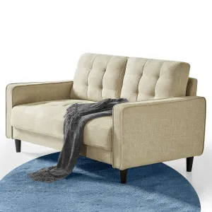 ZINUS Benton Loveseat Sofa, Grid Tufted Cushions, Easy, Tool-Free Assembly, Beige