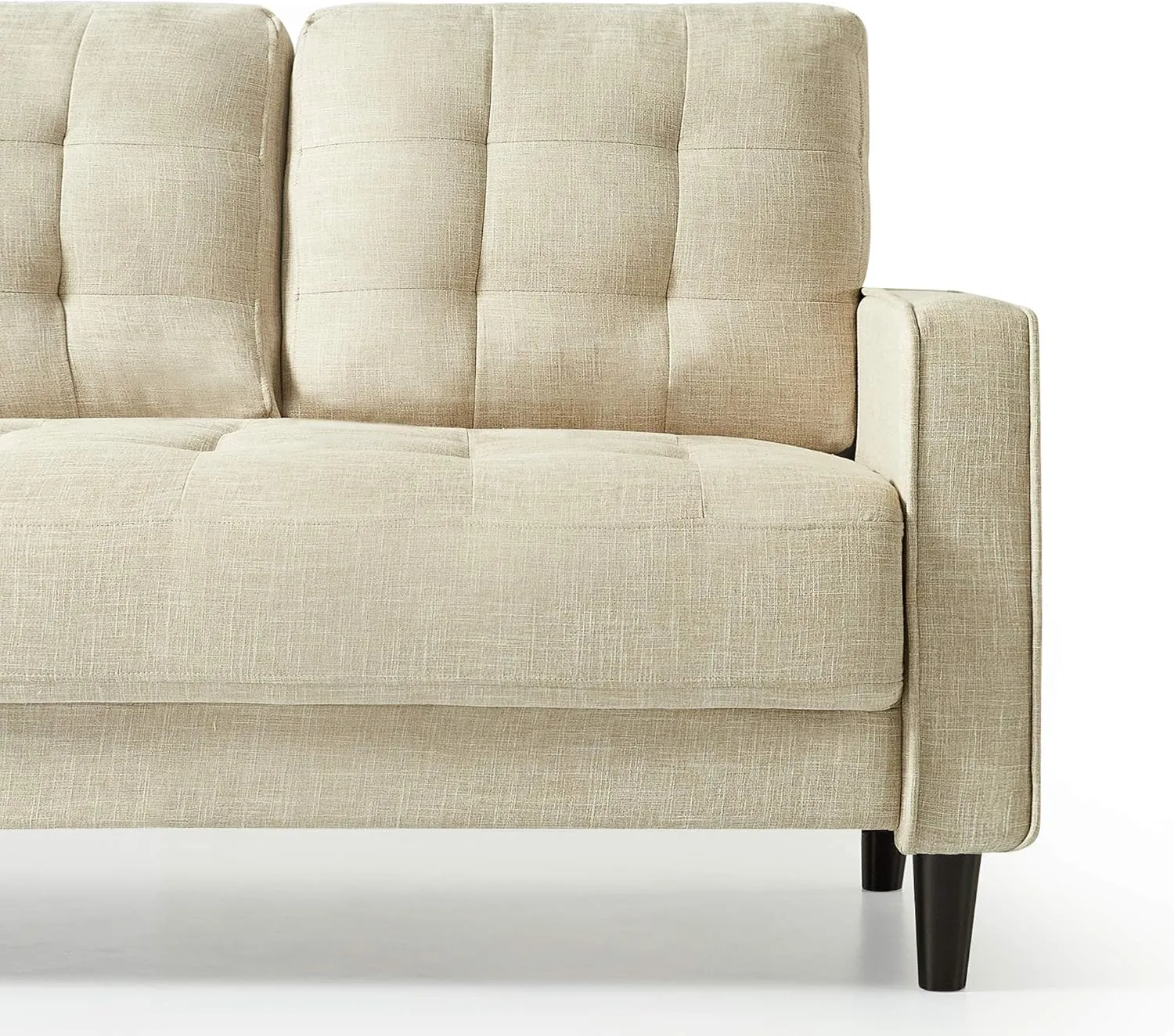 ZINUS Benton Loveseat Sofa, Grid Tufted Cushions, Easy, Tool-Free Assembly, Beige