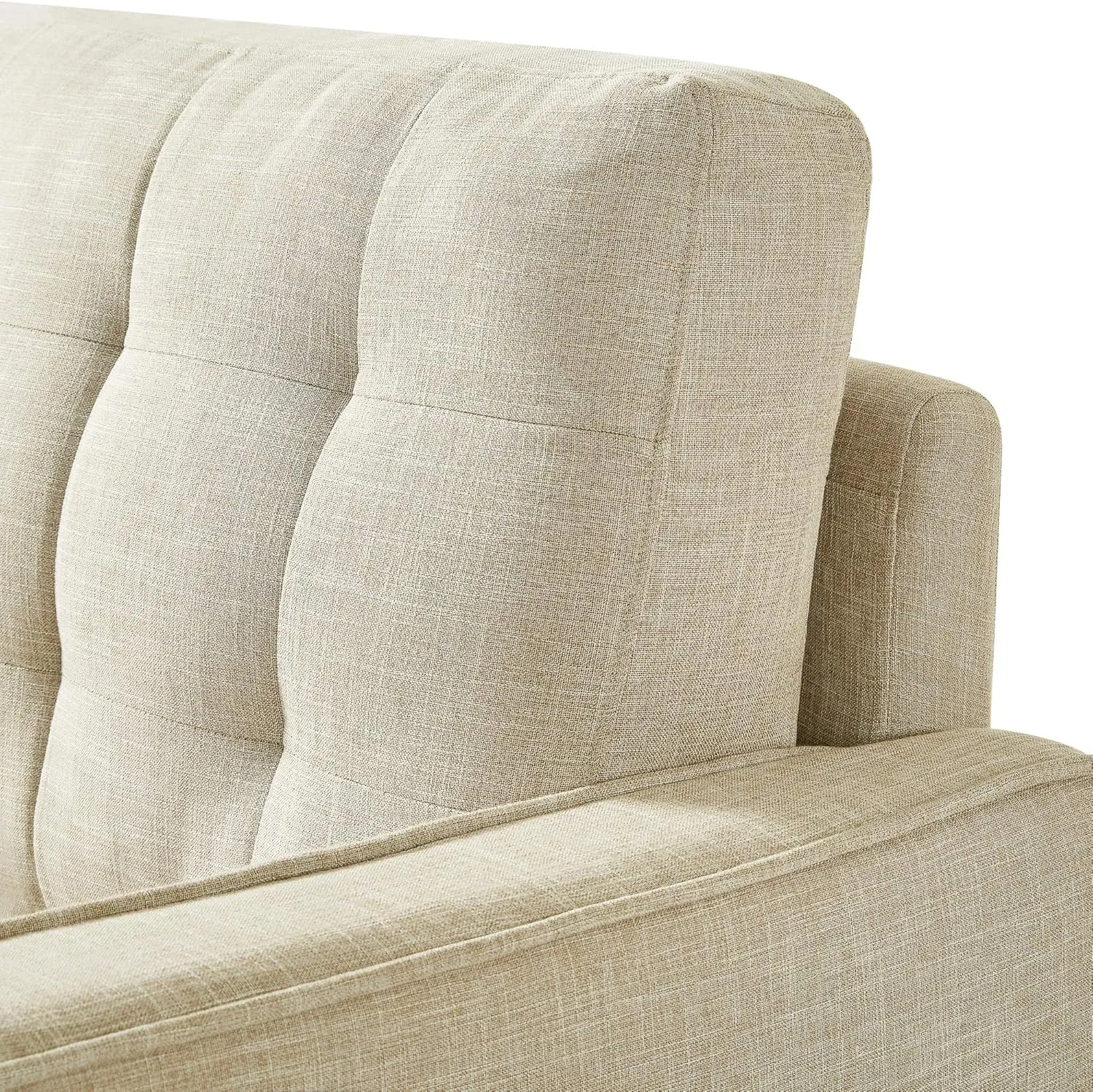 ZINUS Benton Loveseat Sofa, Grid Tufted Cushions, Easy, Tool-Free Assembly, Beige