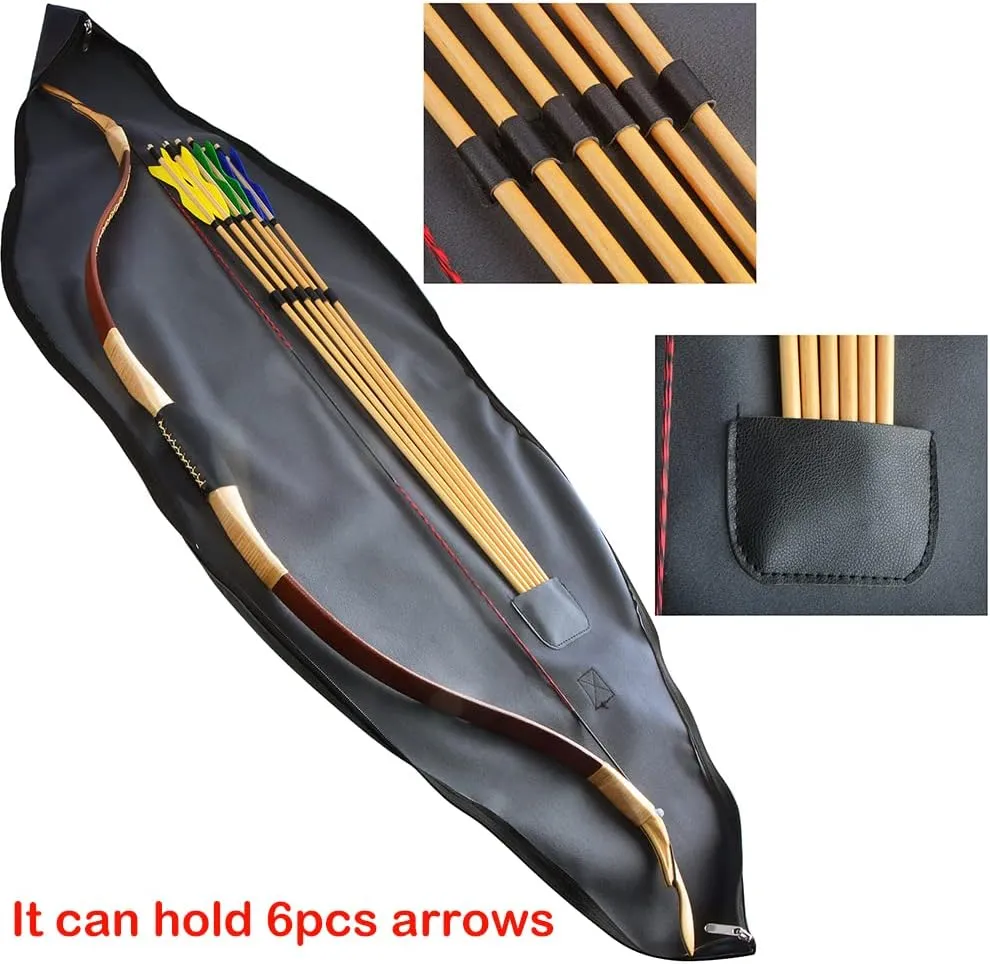 ZSHJGJR Archery Bag 60 Inch Traditional Recurve Bow Case for Longbow, Horse Bow, and Traditional Bow